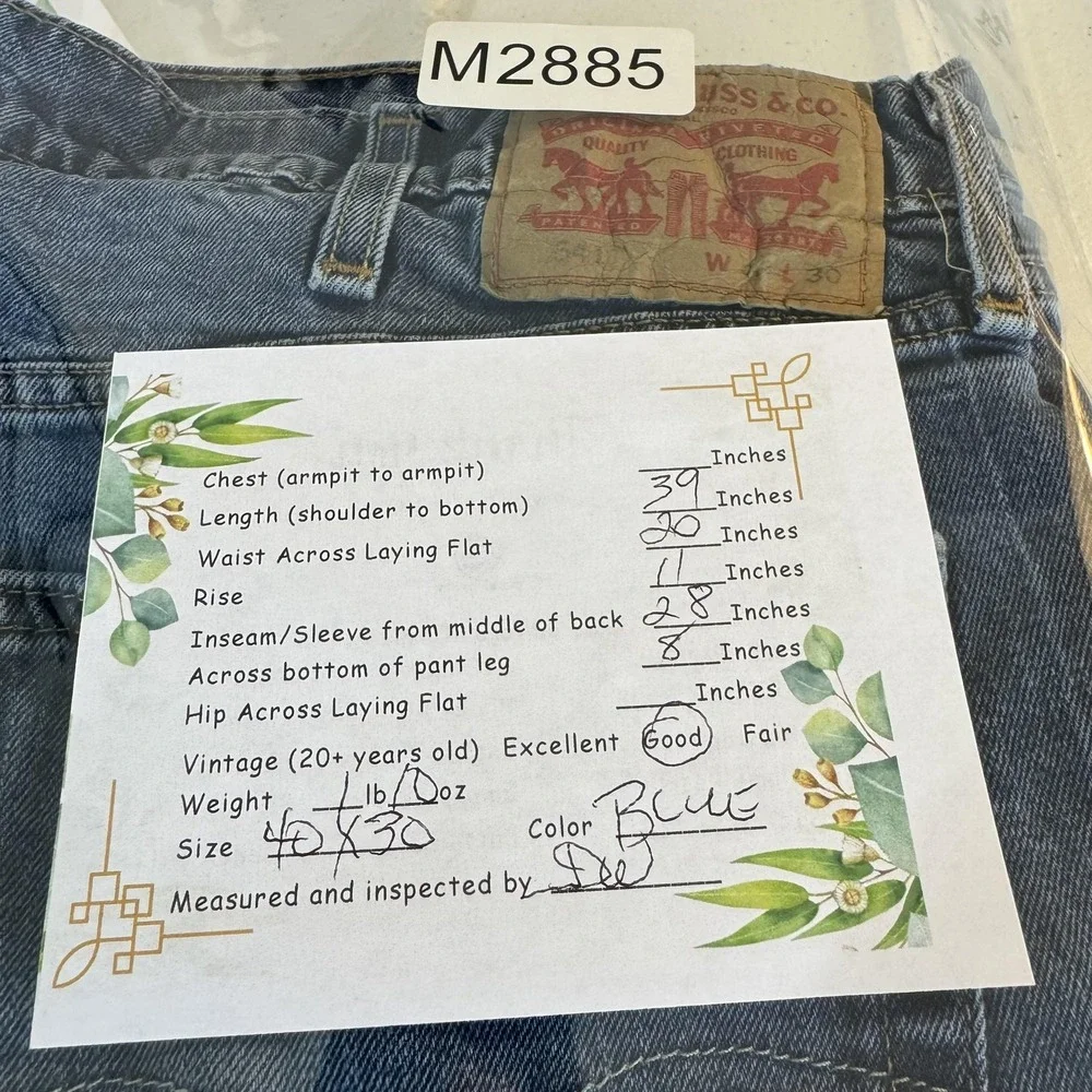 Levis 541 Jeans Mens 40x30 Blue Stretch Denim Athletic Fit Mid Rise Tapered